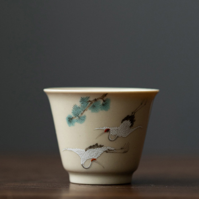 Ceramic chabei for tea ceremony Gongfu Cha "Crane"