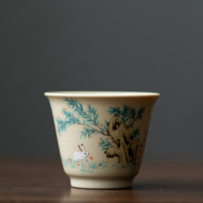 Ceramic chabei for tea ceremony Gongfu Cha "Jade Rabbit"