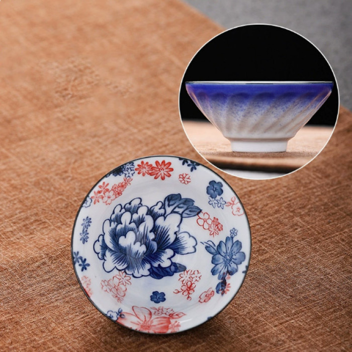 Chabei Cup for Gongfu Cha "Bamboo Hat" Peonies fall from the sky