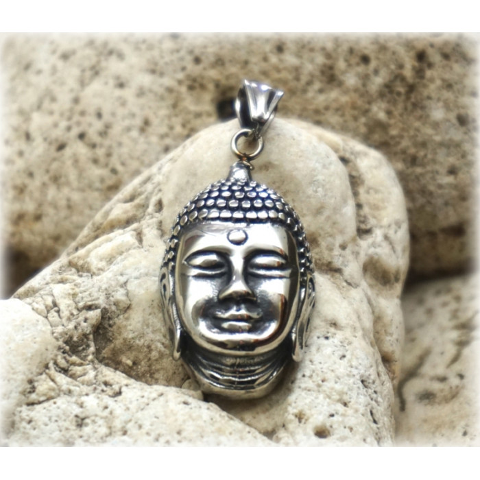 Amulet "Boho" stainless steel Head of Buddha №012