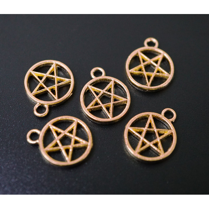 Amulet in a wallet Pentacle in a circle for copper 10 pieces