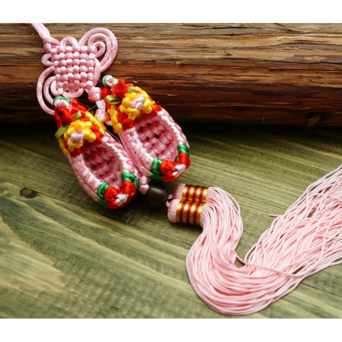 Slippers knitted with a brush Pink small