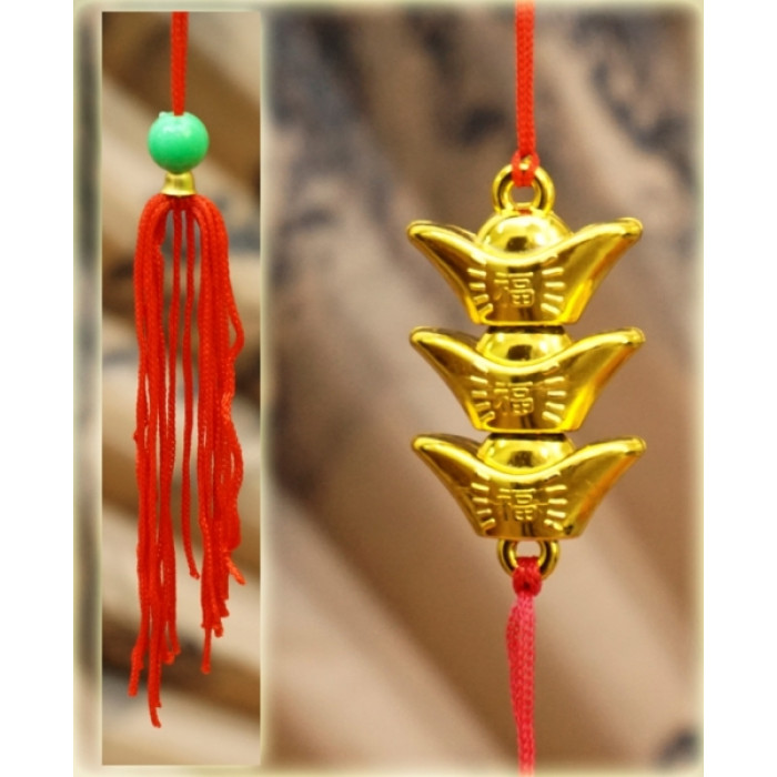 Feng Shui plastic pendant with tassel Three bowls of abundance