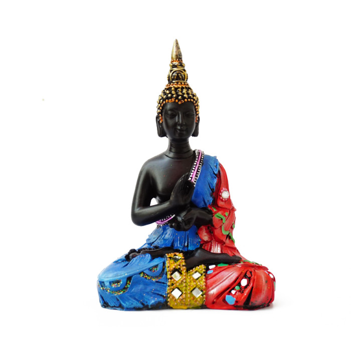 Buddha Amoghasiddhi polystone Blue