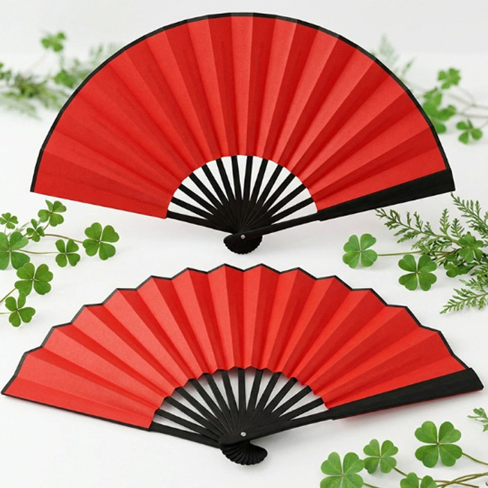 Chinese hand fan "Qing Fang" Red