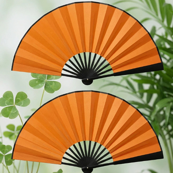 Chinese hand fan "Qing Fang" Orange