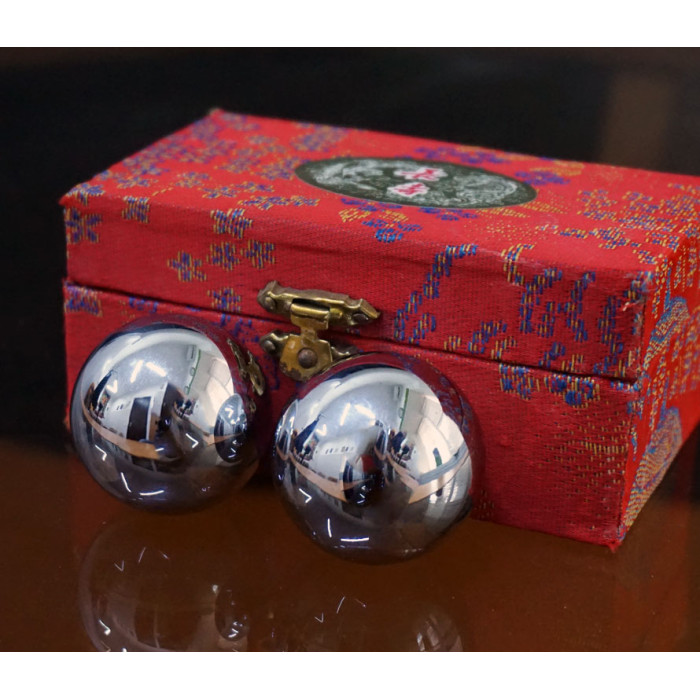 Baoding massage balls pair d=3.3cm. Nickel