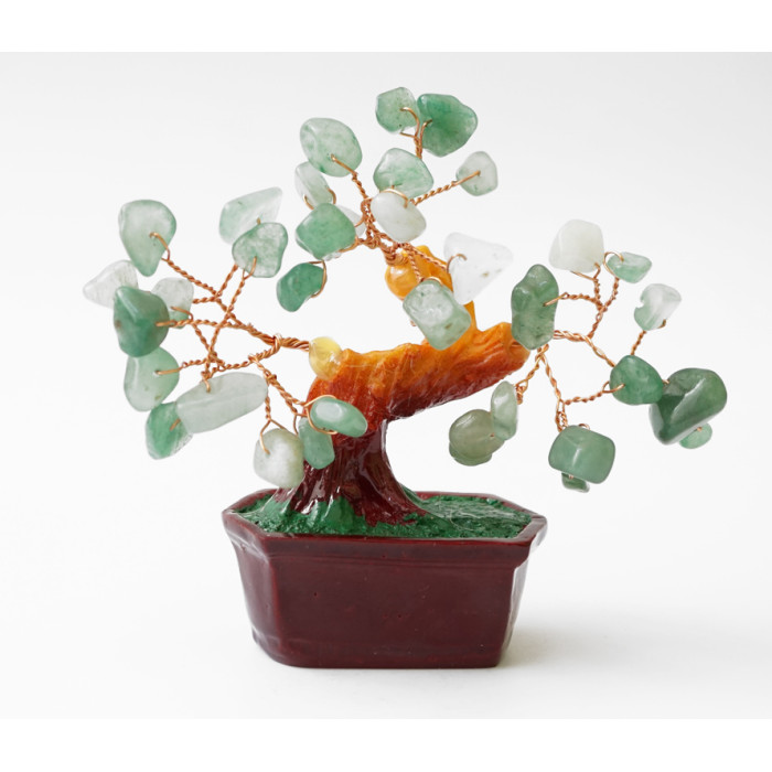 Tree of Happiness with stones Green aventurine No. 2