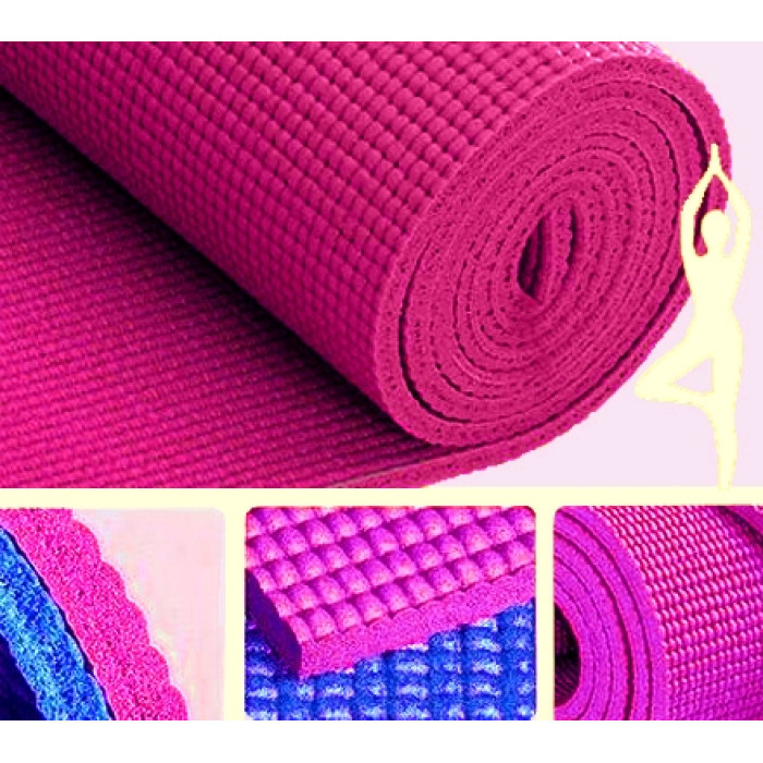 Mat for Yoga 4mm. Dark pink