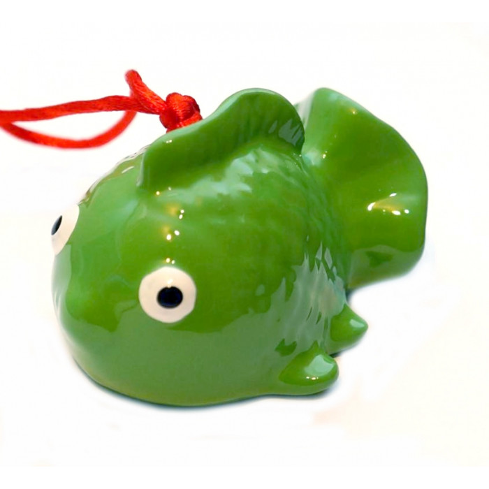 Fish - ceramic bell GREEN