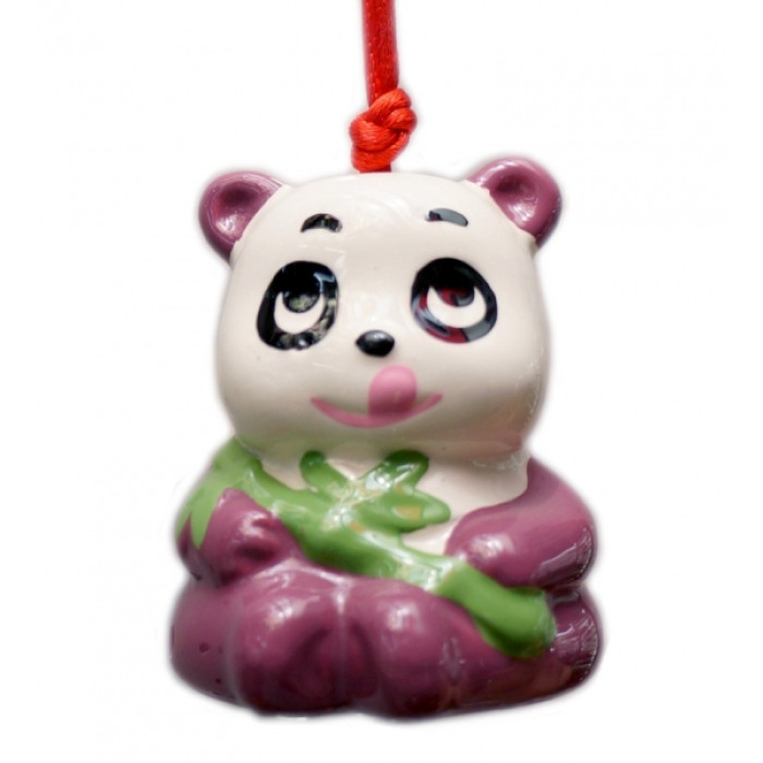 Panda - ceramic bell Lilac