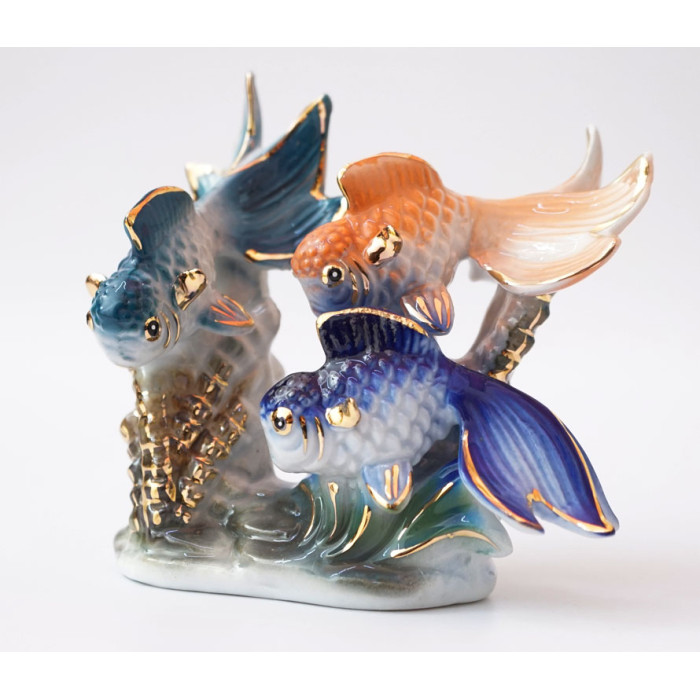 Three faience fish