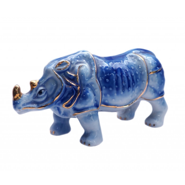 Blue rhino faience