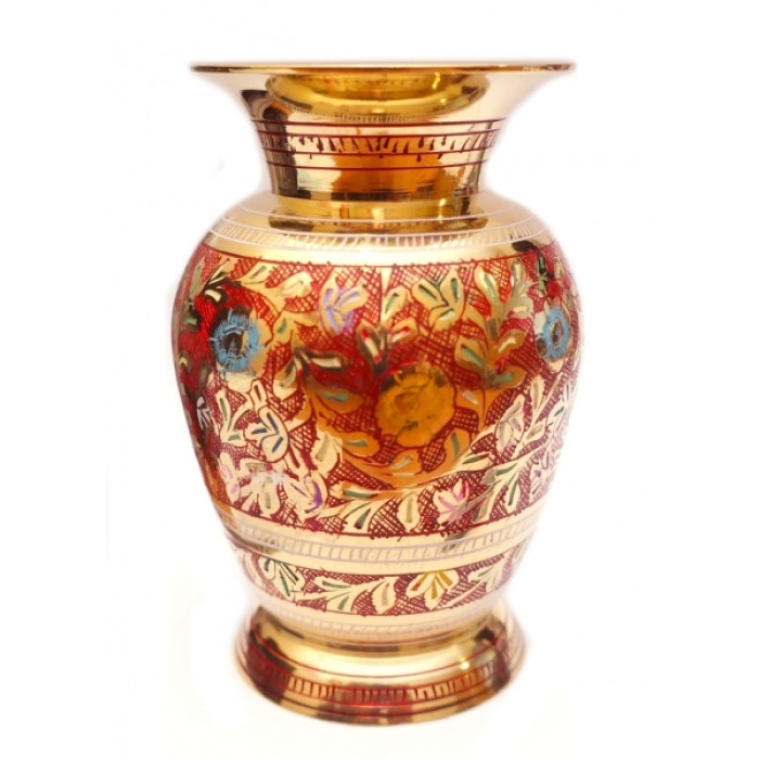 Vase yellow metal Art.5664 Red