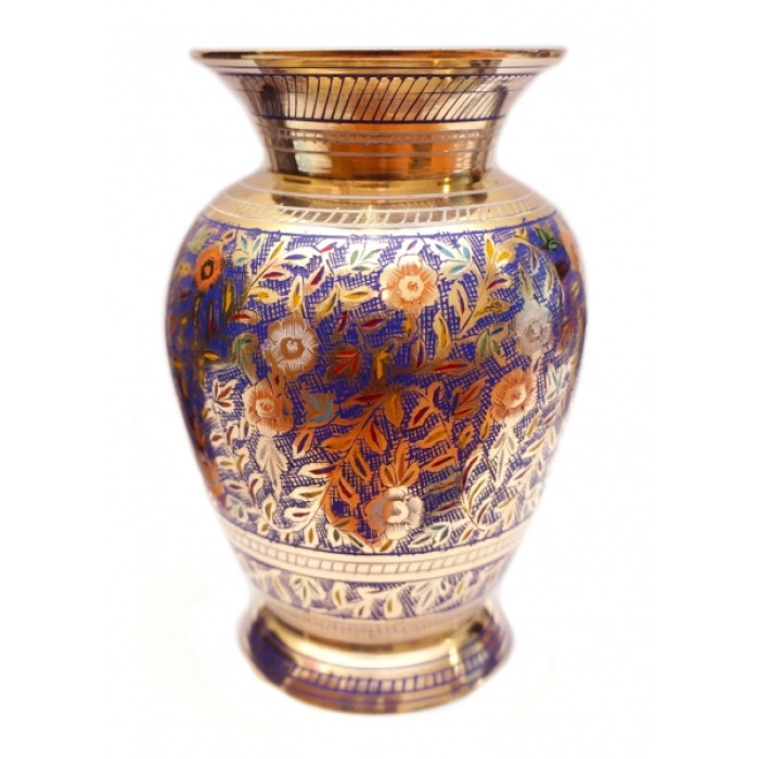 Vase yellow metal Art.5664А Blue