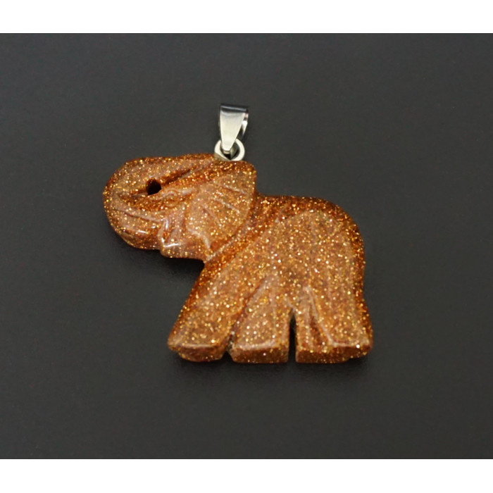 Pendant Elephant Red Aventurine