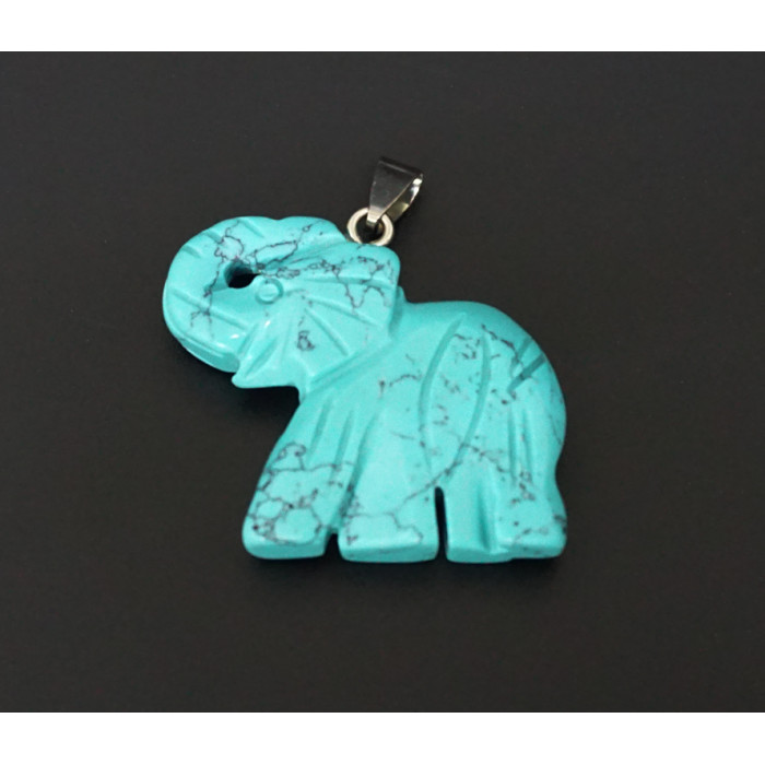 Pendant Elephant Polymer turquoise