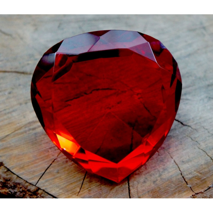 Heart colored glass red