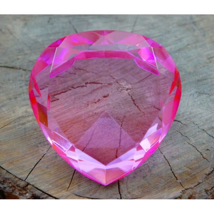 Heart colored glass Pink