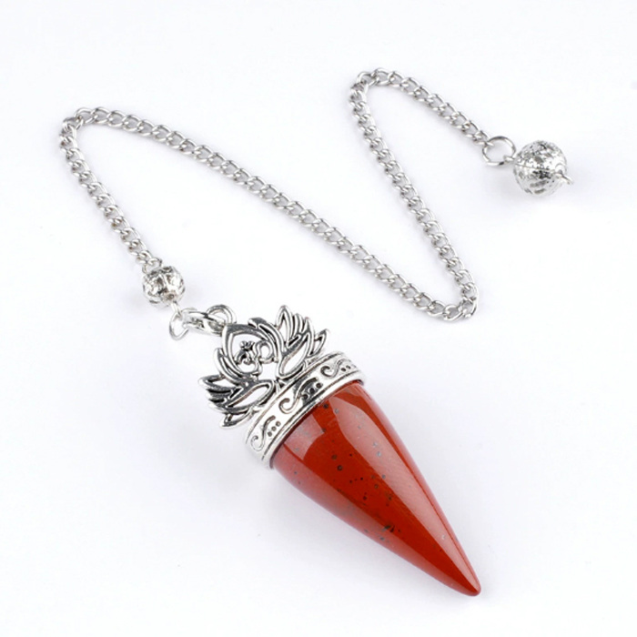 Dowsing Pendulum "Lotus" Red jasper