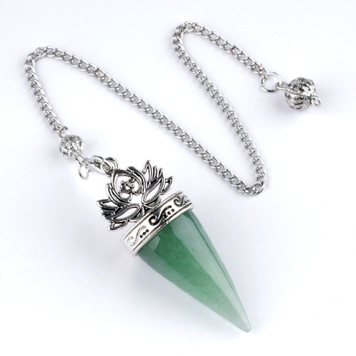 Dowsing Pendulum "Lotus" Green aventurine