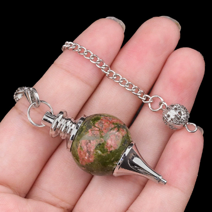 Dowsing Pendulum "Drop" Green jasper