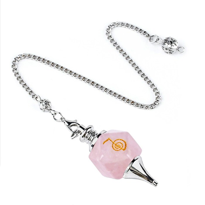 Dowsing Pendulum "Cho Ku Rei" Rose quartz
