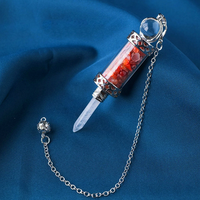 Dowsing Pendulum "Chakra wand" Red agate