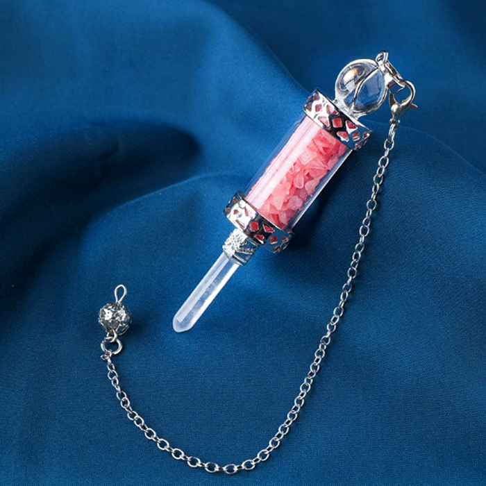 Dowsing Pendulum "Chakra wand" Rose quartz