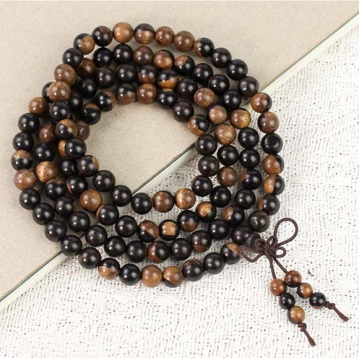Black Wood Yin Yang Prayer Beads 8mm
