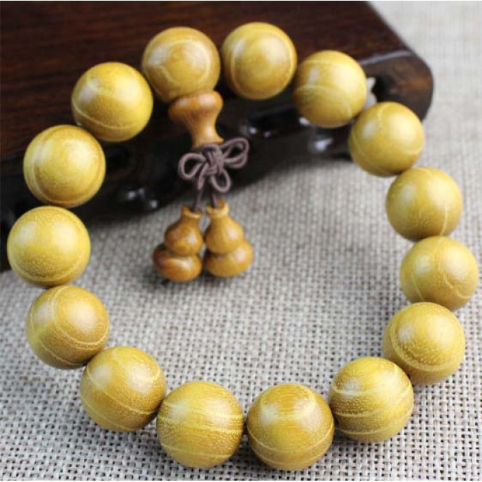 Prayer beads bracelet with a tassel made from Dalbergia 15mm.