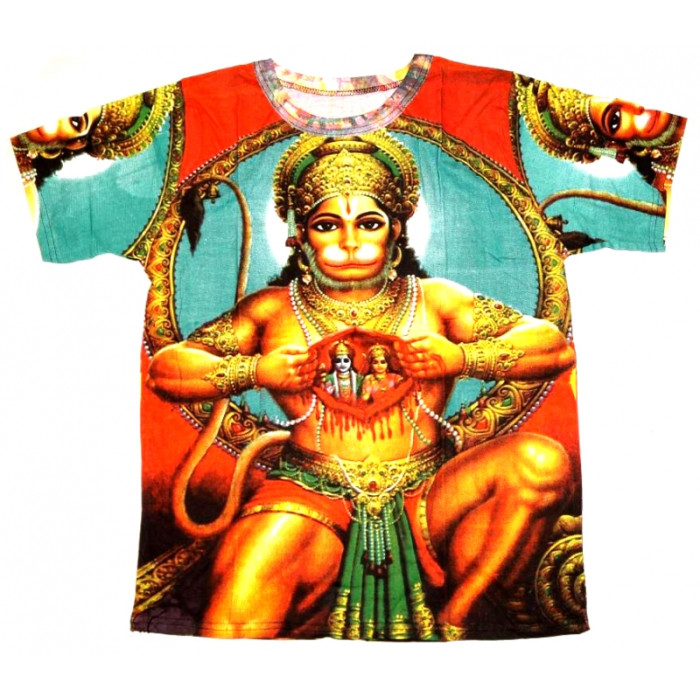 T-shirt for men short sleeve Hanuman green