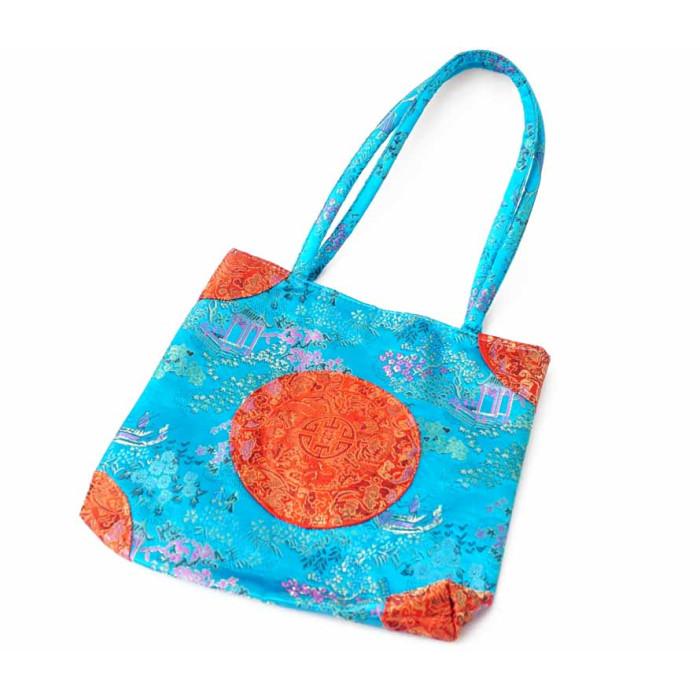  Silk bag with handles Square Blue
