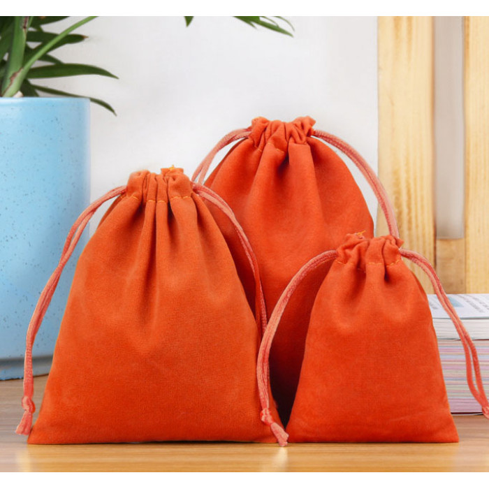 Medium velvet bag Orange