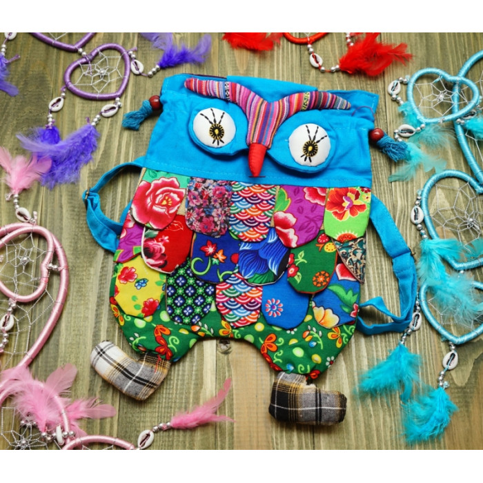 Backpack for children Owl Light Blue