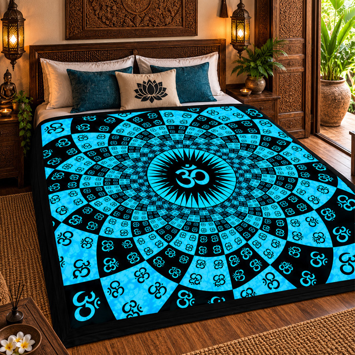 Double Bedsheet OM blue