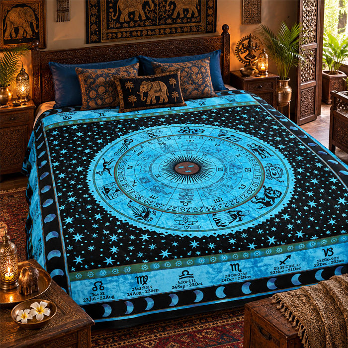 Double Bedsheet Astrology blue