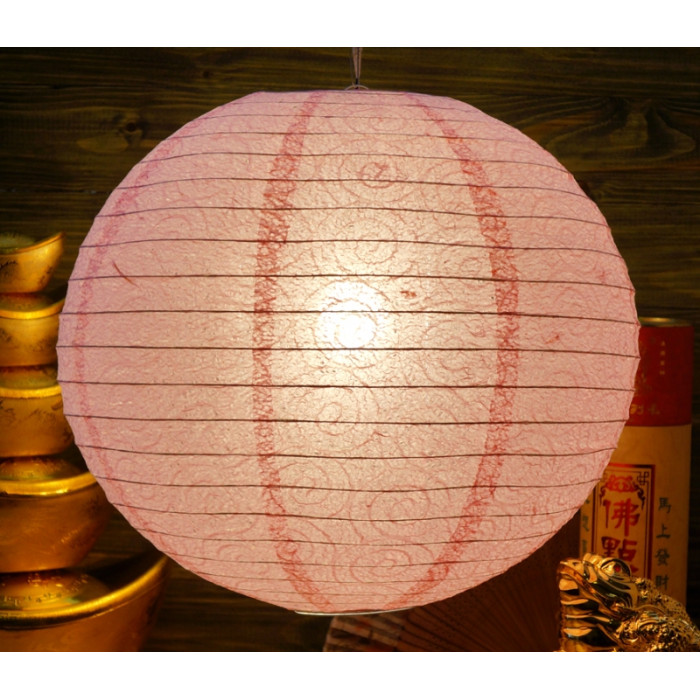 Paper lantern BALL Spiral Pink