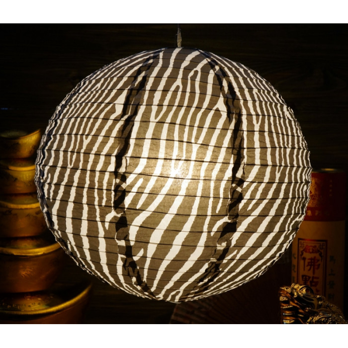 Lantern paper BALL black ornament No. 4