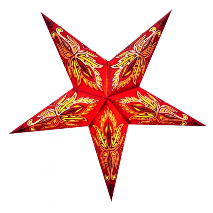 Lampshade Star cardboard 5 beams RED ULTA FLOWER