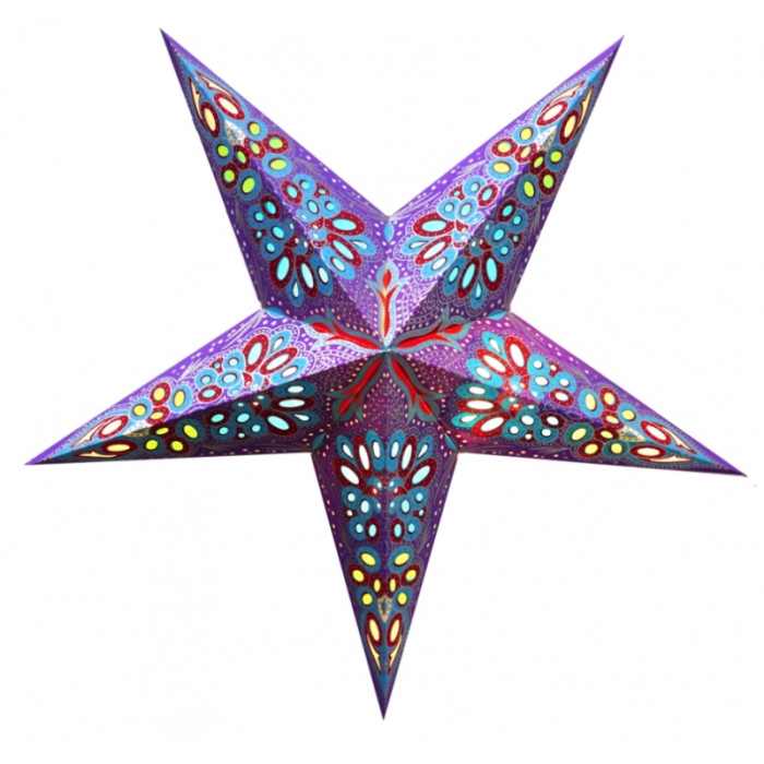Lampshade Star cardboard 5 beams PURPLE JULIE ZARI