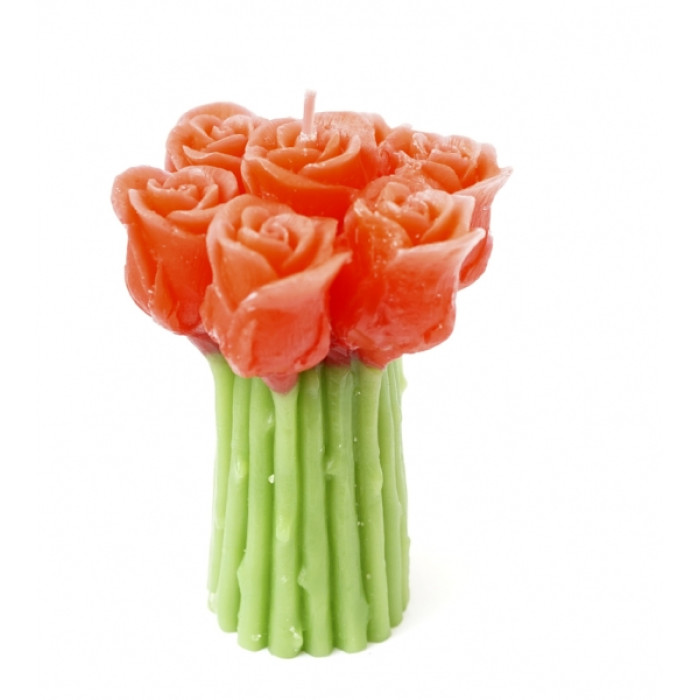 Candle Bouquet of Roses red