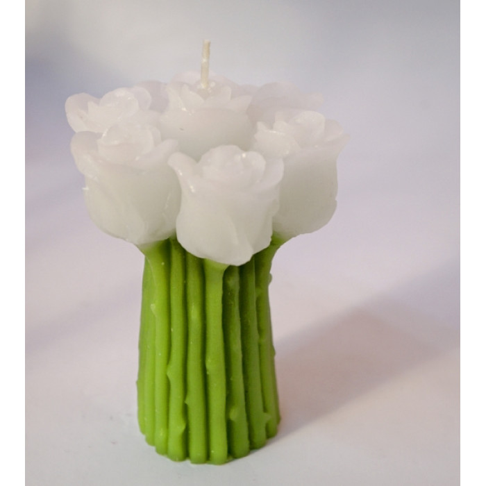 Candle Bouquet of Roses white