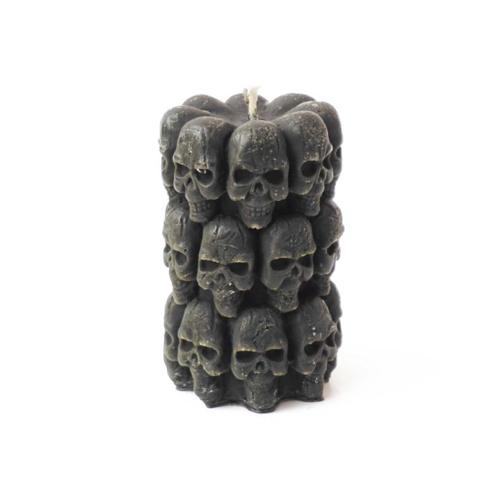 Свічка 24 черепа чорна