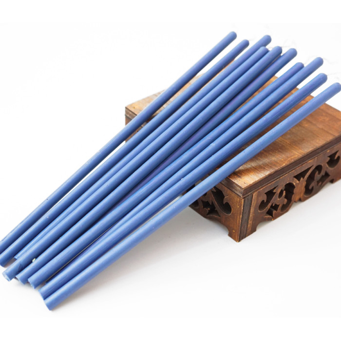 Blue wax candle