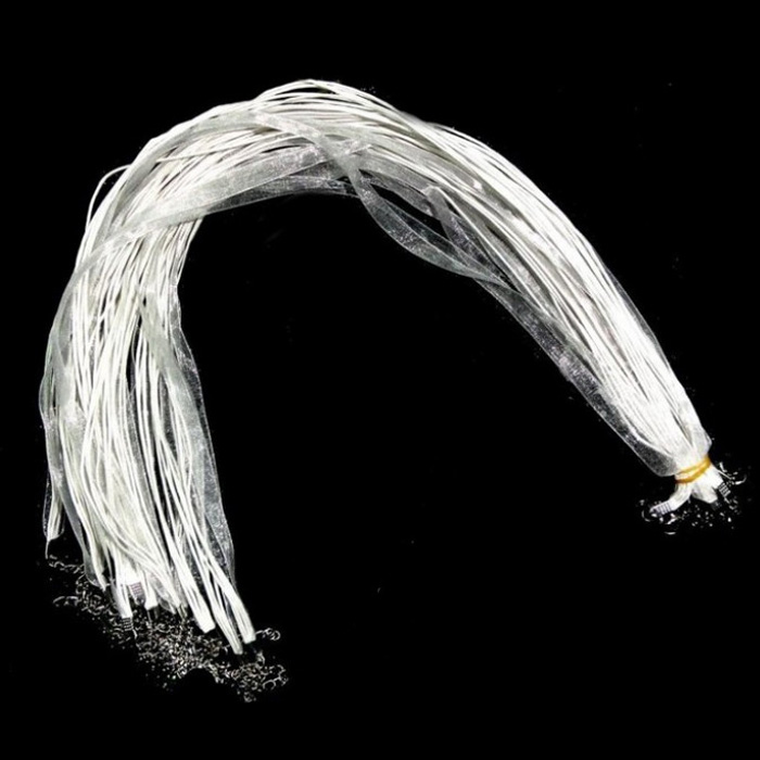 Cord Tape with clasp White 10 pieces