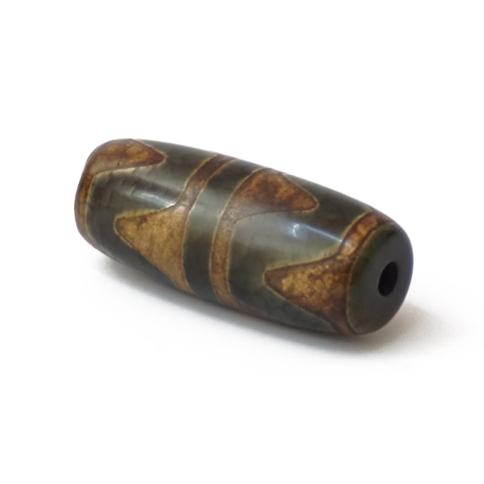 DZI bead Tiger Tooth brown