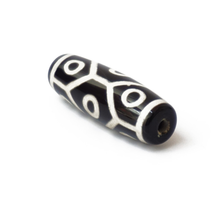 Dzi bead 9 eyes black