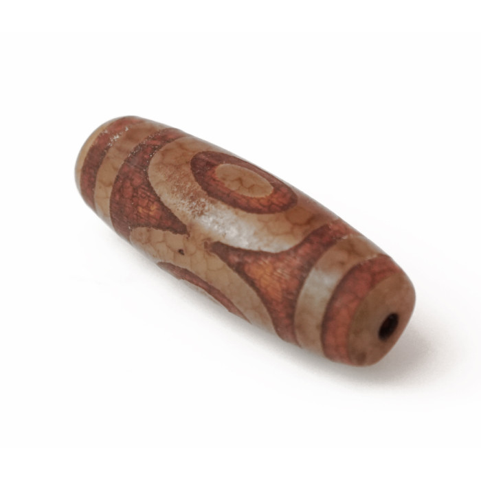 DZI bead 3 eyes brown