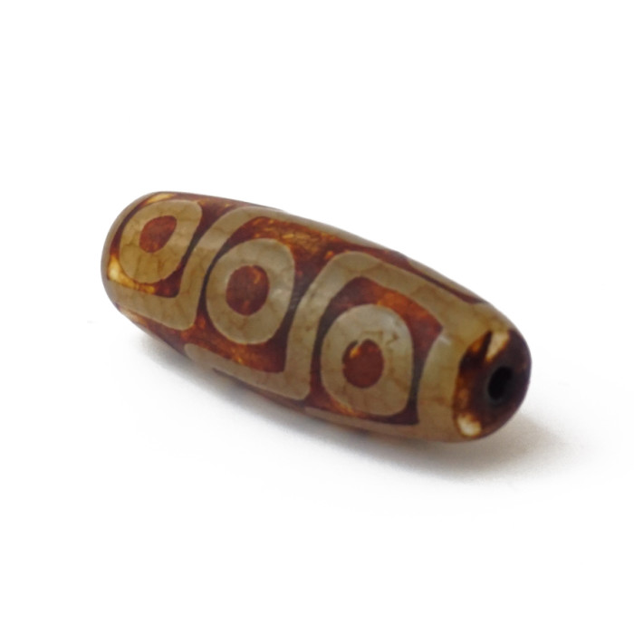Antique yellow DZI 9 eyes bead